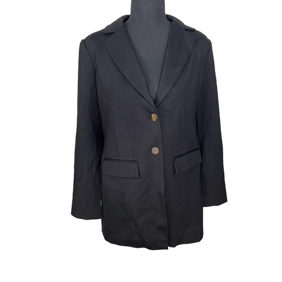 Women's Dennis Basso Ponte Knit Lined Blazer With Pockets NWOT BLACK SIZE 8 - Picture 2 of 5